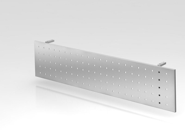 Hammerbacher scherm H=35cm 160cm zilver, gepoedercoat, pinhole paneel in zilver, VRSI16/S