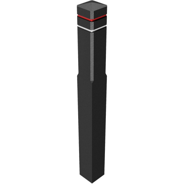 Stone HGS afzetpaal -Bollard- van gerecycled kunststof, met 2 uitsparingen en 2 reflectorbanden, 4014141
