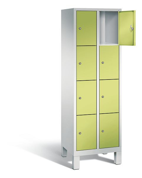 C+P lockerkast Evolo, H1850xB610xD500mm, kleur: lichtgrijs / virid groen, 48010-204 S10078