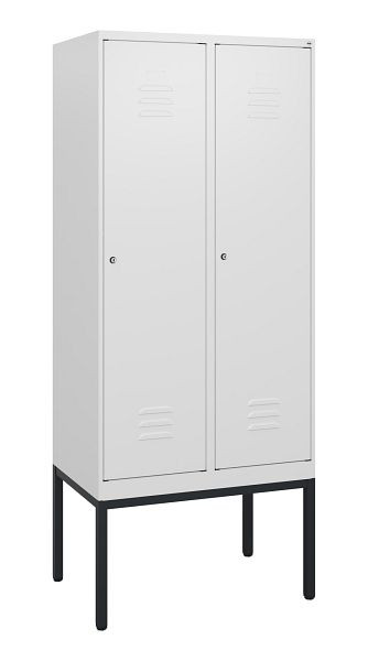 C+P Umkleidespind Classic PLUS, Gestell, 2 Abteile, 1950x800x500mm, 9016/9016, Zylinderschlösser, 0800305-22 S10029