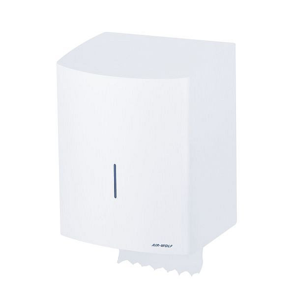 Air Wolf zelftappende handdoekroldispenser, Alpha-serie, H x B x D: 383 x 306 x 236 mm, wit RVS, 60-153