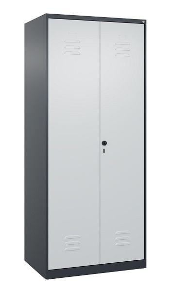 C+P Mehrzweckschrank Classic PLUS, Wäsche-Spind, 2 Abteile, 1850x800x500mm, 7016/7016, Drehriegel, Türen zueinanderschlagend, 080002-22B S10010