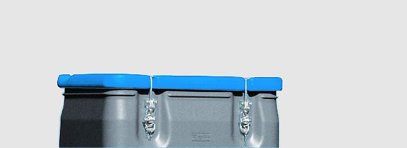 Cemo mobiele bak 170 l, grijs, blauw deksel, 11456