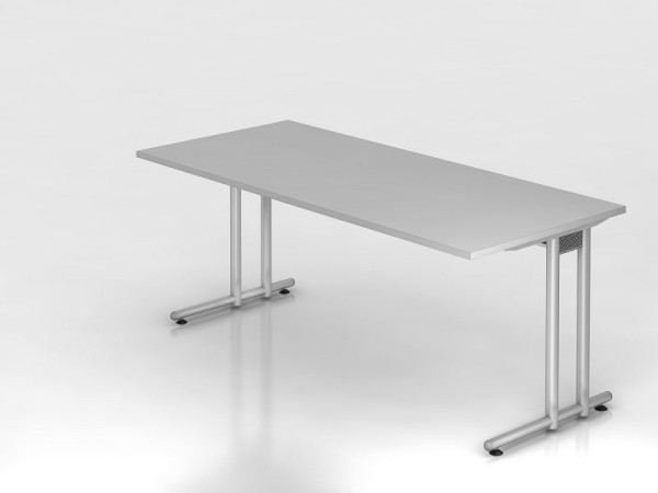 Hammerbacher bureau C-poot 180x80cm grijs/zilver, werkhoogte 72 cm, VNS19/5/S