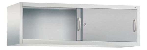 C+P bovenkast Acurado, H500xB1600xD500mm, kleur: lichtgrijs/wit aluminium, beugelgreep, 1 niveau, 2154-00 S10102