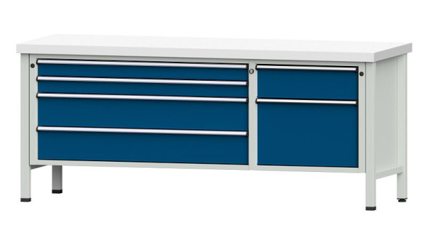 ANKE werkbanken kistwerkbank, model 286 V, 2000 x 700 x 850 mm, RAL 7035/5010, KSP 50 mm, 304.602