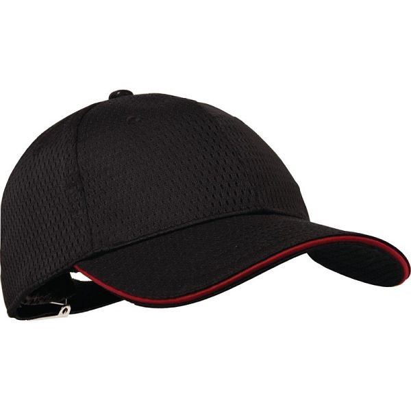 Chef Works Cool Vent baseballcap zwart-rood, A945