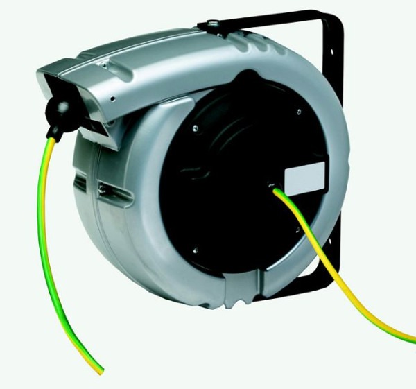 Ebinger kabelhaspel PR-C IP65, aluminium behuizing, hot-coated 24m kabel H05V-F (geel-groen) 1x6mm² beschermingsklasse IP 65, 2.402.002