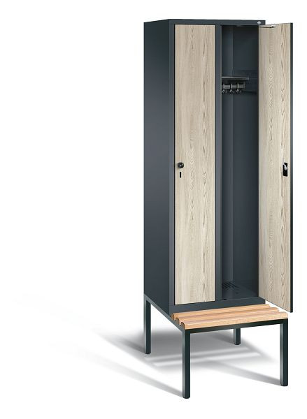 C+P Evolo kleerkast, H2090xB610xD815mm, kleur: antracietgrijs / Sen ash decor, 48050-20 S10492