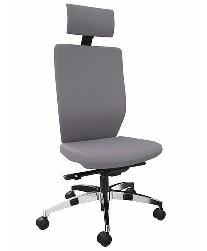 DENIOS Stilo ES operator bureaustoel, Syncro-Quickshift technologie, aluminium onderstel, neksteun, grijs, 292420