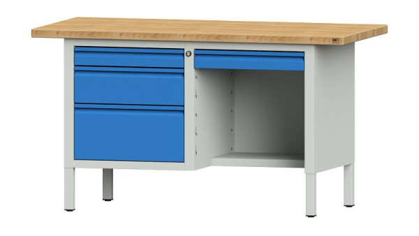 ANKE werkbanken kistwerkbank, model 348 E, 1500 x 700 x 840 mm, RAL 7035/5012, BMP 40 mm, 510.316