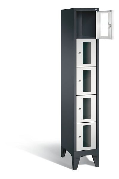 C+P lockerkast Classic, H1850xB320xD500mm, kleur: zwartgrijs/lichtgrijs, 8010A105 S10012