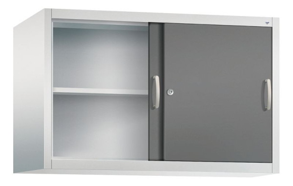 C+P bovenkast Acurado, H790xB1200xD500mm, kleur: lichtgrijs / vulkaangrijs, beugelgreep, 2 niveaus, 2055-00 S10101