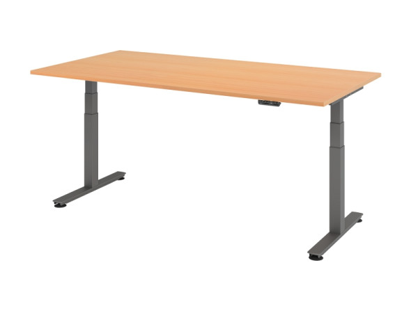 Hammerbacher zit-sta bureau elektrisch 200x100cm beuken, VXDSM2E/6/G