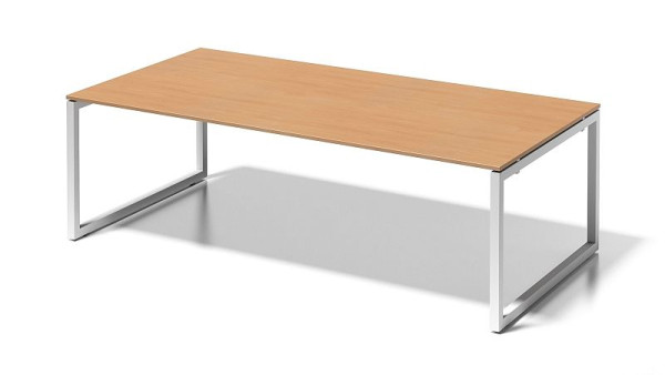 Bisley Cito directiewerkplek/vergadertafel, 730 mm vaste hoogte O-frame, H 19 x B 2400 x D 1200 mm, beuken/verkeerswit, DOF2412BC396