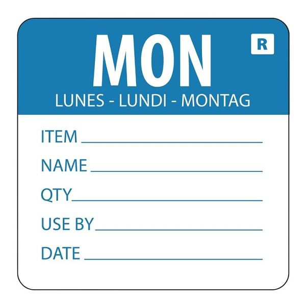 Vogue kleurcode sticker maandag, VE: 500 stuks, L066