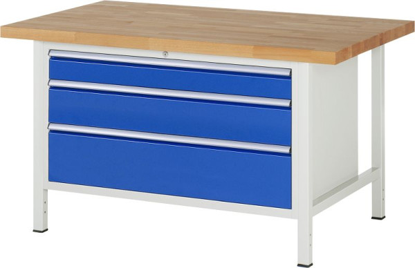 RAU werkbank serie 8000 - frameconstructie (gelast frame), onderbouw container (3x XXL laden), 1500x840x900 mm, 03-8359A2-159B4S.11