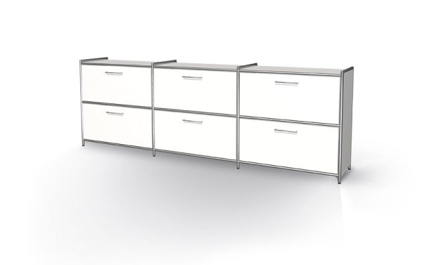 Kerkmann dressoir breed met 2 laden voor 2 OH, Artline, B 2360 x D 380 x H 780 mm, wit, 13791813