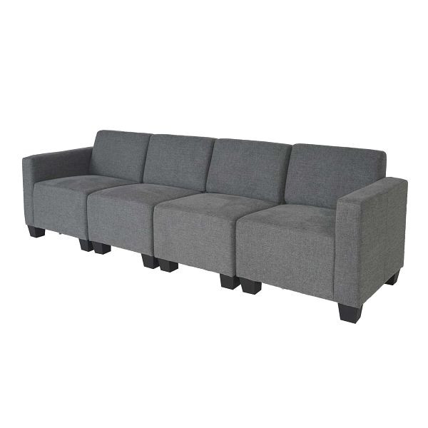 Mendler Modular 4-zits bank Couch Lyon, stof/textiel, grijs, 2x75186+75187+75188