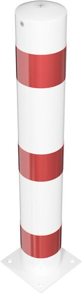 Schake afzetpaal type 40153BL - stationair - vulbaar met beton, voor deuvels met voetplaat 220x220mm, stalen buis Ø 152mm, totale lengte: 1000mm, 40153BL