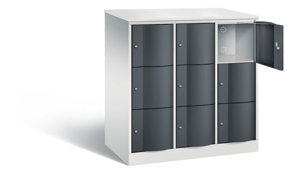C+P XL lockerkast Resisto, H1255xB1148xD640mm, kleur: lichtgrijs / zwartgrijs, 8573-373 S10156