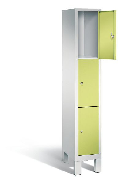 C+P lockerkast Evolo, H1850xB320xD500mm, kleur: lichtgrijs / virid groen, 48010-103 S10026