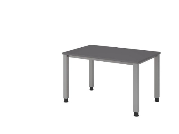Hammerbacher bureau 4-poots vierkant 120x80cm grafiet, rechthoekige vorm, VQS12/G/S
