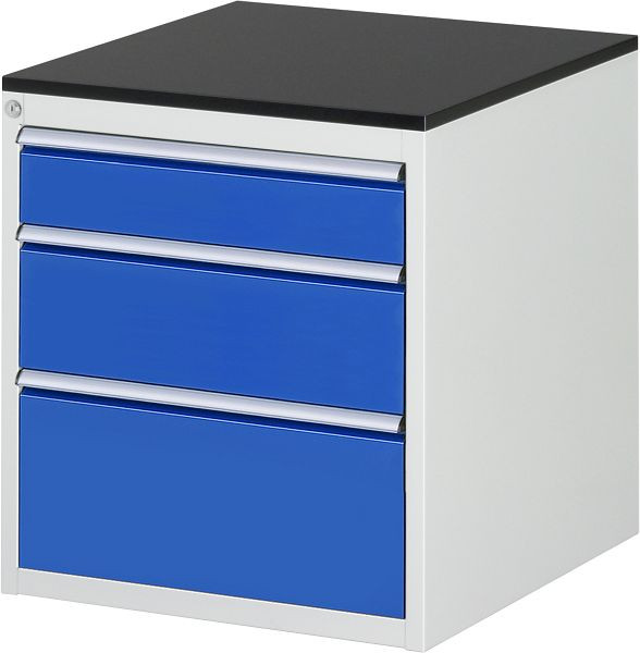RAU ladekast serie 7000, B580xD650xH640mm, laden: 1xH120, 1xH180, 1xH240mm, werkblad met melamineharscoating, 03-L3.16A-M.11