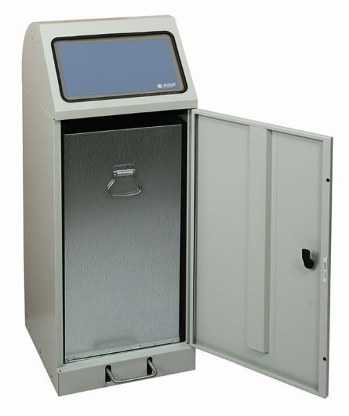 stumpff afvalscheiding Flex-M, RAL 7035/ProPads, gegalvaniseerde binnenbak, 70 liter, voetpedaal, 665-075-1-2-735