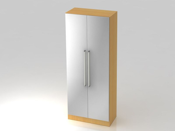Hammerbacher kledingkast 5OH, onderpaneel, verchroomde handgreep beuken/zilver, 80x42x200,4 cm (BxDxH), V7200/6/S/CE