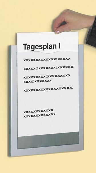 Kerkmann informatiedrager Daily, B 255 x D 20 x H 340 mm, aluminium zilver/transparant, 43650014