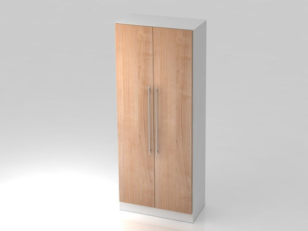 Hammerbacher kledingkast 5OH, onderpaneel, relinggreep wit/walnoot, 80x42x200,4 cm (BxDxH), V7200/W/N/RE