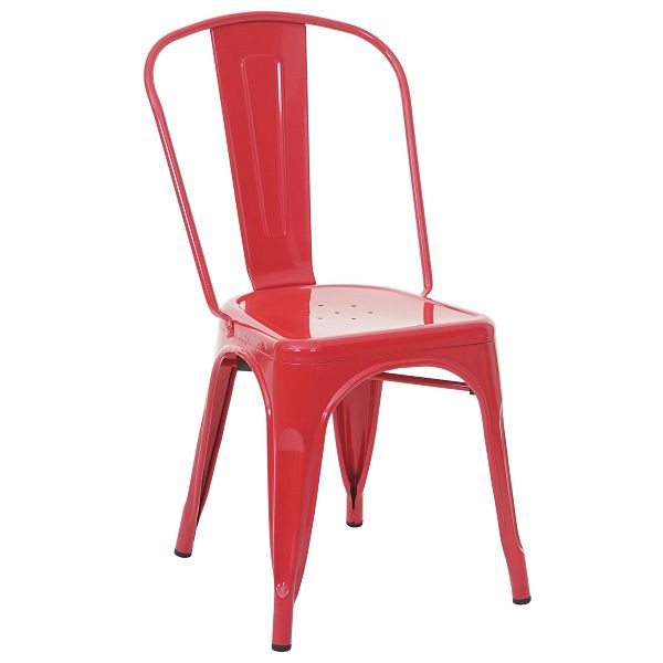 Mendler stoel HWC-A73, bistrostoel, stapelbaar, metaal industrieel design, stapelbaar, rood, 57904