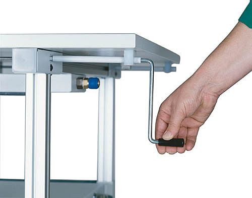 Bedrunka + Hirth werklijn onderstel tafelcombinatie, klemslot, 1x werkblad beuken multiplex, 1x onderhangblok, 1500 x 750 mm, 07.75.17