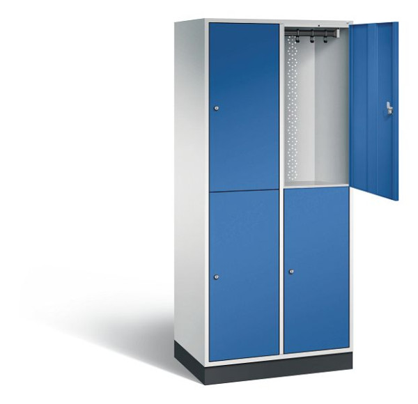 C+P locker dubbeldekker XL Intro, H1950xW820xD490mm, kleur: lichtgrijs / gentiaanblauw, 8270-202 S10008