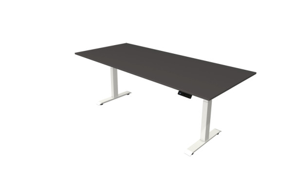Kerkmann sta-/zittafel Move 4 nieuw 225 x 100 cm frame wit, tafelblad antraciet, 10091113