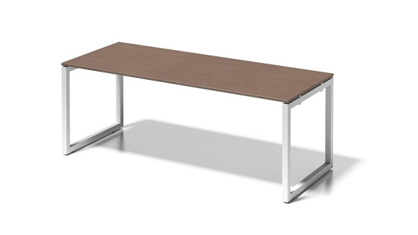 Bisley Cito bureau, 730 mm vaste hoogte O-frame, H 19 x B 2000 x D 800 mm, walnoot/verkeerswit, DOF2008WN396
