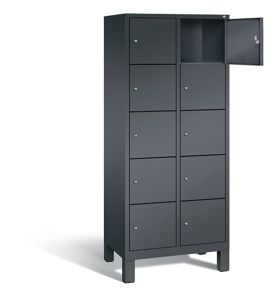 C+P lockerkast Evolo, H1850xW810xD500mm, kleur: zwart-grijs, 48010-225 S10010