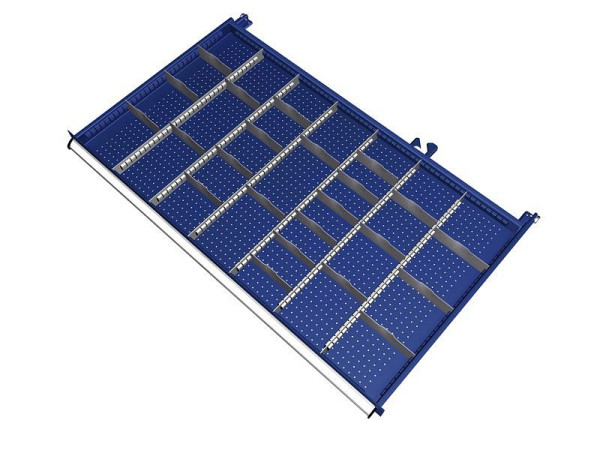 KLW scheidingsmateriaalset voor lades vakhoogte 50 mm in SKB kast, kastmaat 1201 x 750 mm B x D, SKB-B03-032