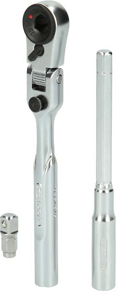 KS Tools Omschakelratelset met bitscharnier 1/4" met steekadapter voor dopsleutels, 3-delig, 918.1590