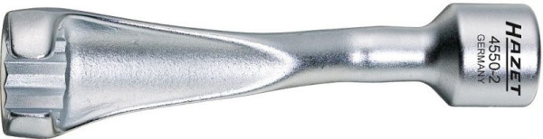 Hazet injectieleidingsleutel, hol vierkant 12,5 mm (1/2 inch), uitwendig dubbel zeskantprofiel, 19 mm, 4550-2