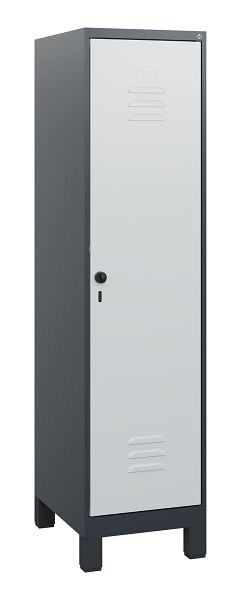 C+P Umkleidespind Classic PLUS, Füße, 1630x400x500mm, 7016/7035, Drehriegel, 0800105-12 S10013