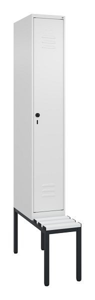C+P luierkastje Classic PLUS, met onderbank, 2120x300x815mm, 9016/9016, draaigrendel, 0800507-10 S10046