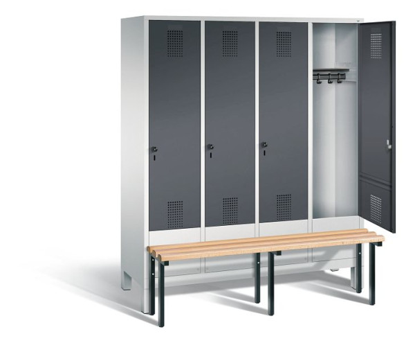 C+P Evolo locker, H1850xW1590xD815mm, kleur: lichtgrijs / zwartgrijs, 48030-42 S10074