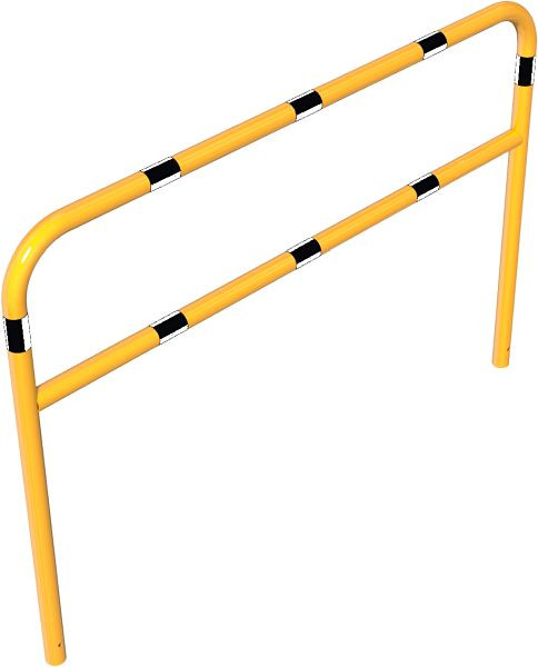 Schake buisbeugel van geel/zwarte stalen buis met dwarsbalk voor inzetting in beton, totale breedte: 2000 mm, totale hoogte: 1400 mm, 465_34BG