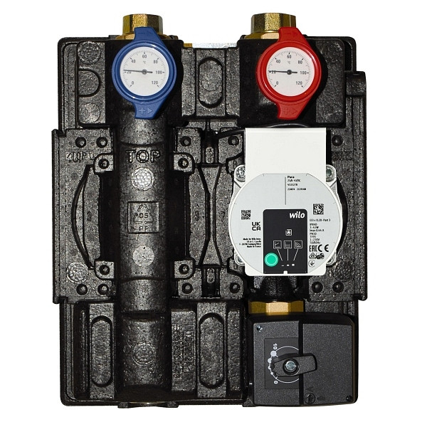 Solarbayer verwarmingscircuitset met 3-wegmengkraan, HR-pomp: Wilo PARA 25/6 SC, 500001601