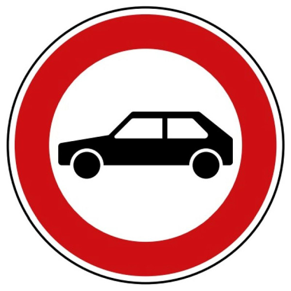 Steen HGS verbod voor personenauto's nr. 257-55, 420 mm /RA1/vlakke vorm 3 mm, 257-55-113
