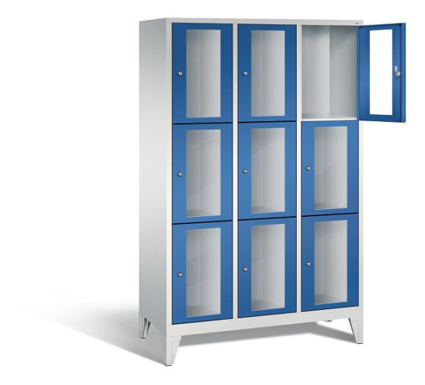 C+P lockerkast Classic, H1850xB1200xD500mm, kleur: lichtgrijs / gentiaanblauw, 8010A323 S10002