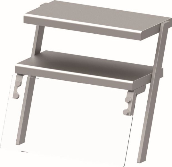 Stalgast dubbel bovenblad met glazen hoestscherm 434x450x450 mm voor voedselserveersystemen, ZS04104
