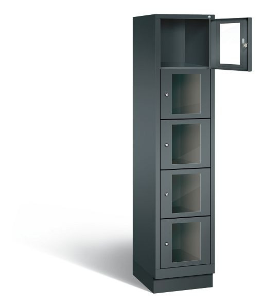 C+P Schließfachschrank Classic, 5 Fächer, H1800xB420xT500 mm, Anthrazit, 8020A125 S10023